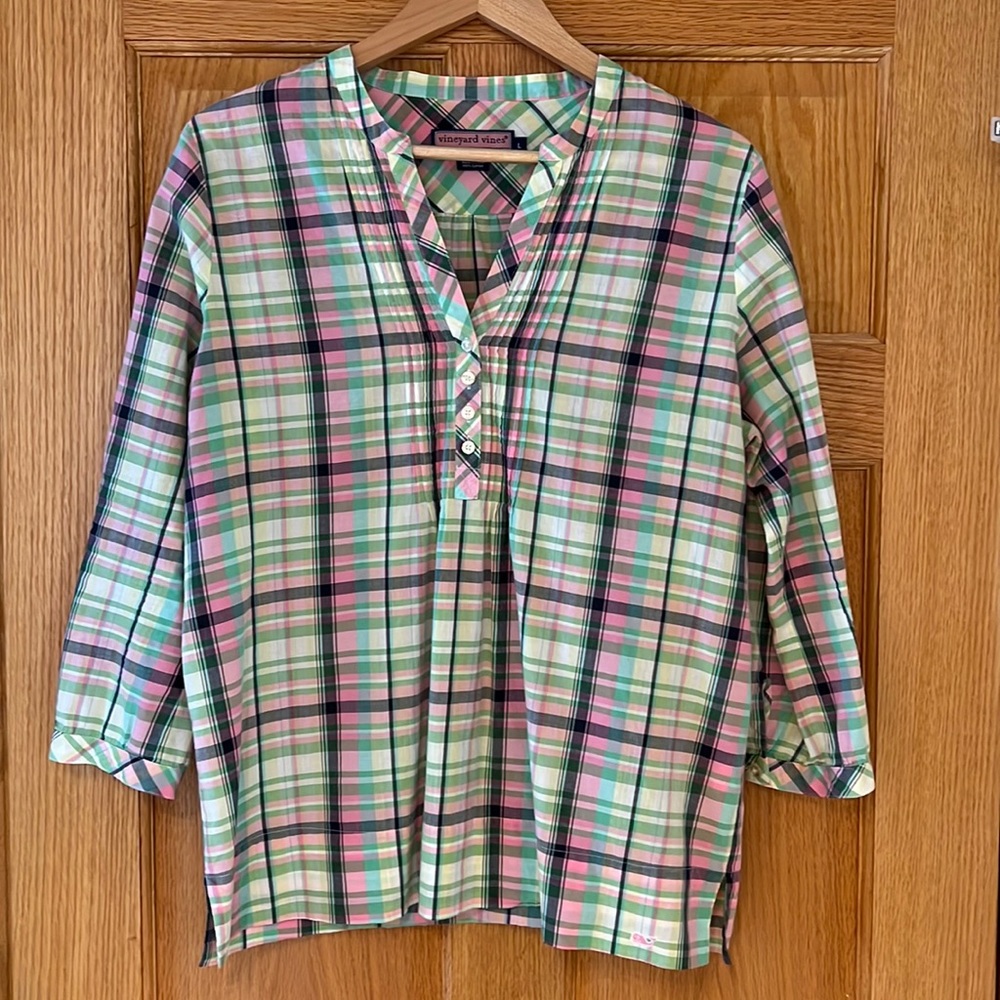Vineyard Vines plaid cotton tunic